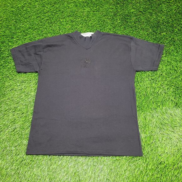 Vintage 90s Floral Flower Shirt Womens Large 20x25 Black USA - Picture 1 of 11